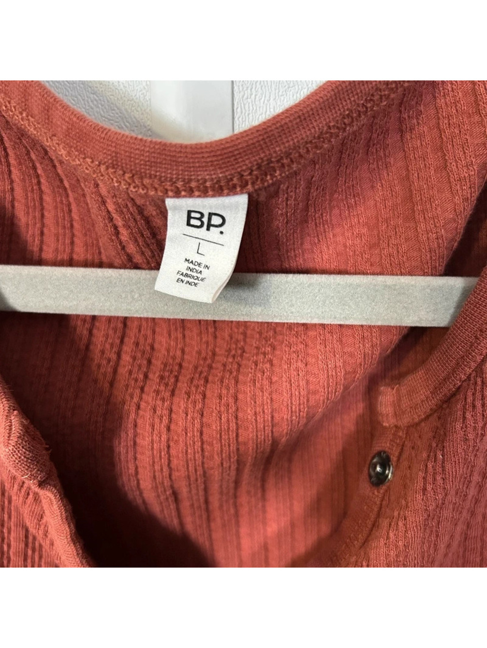 BP. Nordstrom Rust Ribbed Button Front Tank Top Size L - Picture 3 of 4